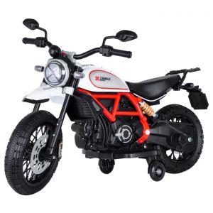 Ducati scrambler electric children's motorcycle white All kids motorcycles/scooters Electric motorcycles