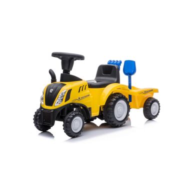 New Holland walking car tractor with trailer yellow