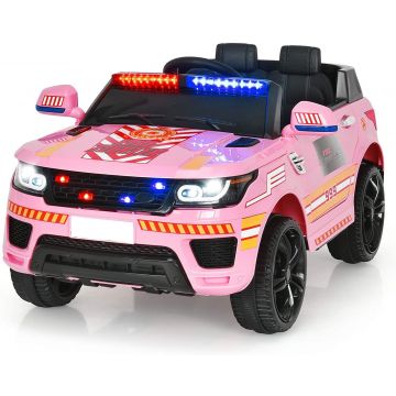 Kijana police electric children's car Land Rover pink